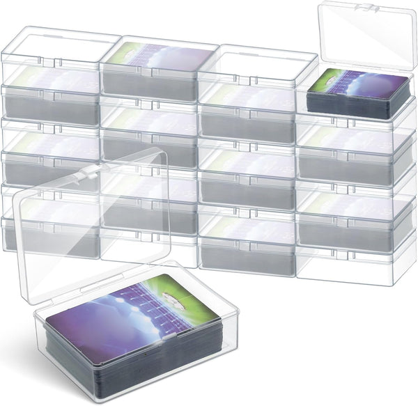 Vicenpal 24 Pcs Playing Card Boxes Clear Plastic Deck Cases Trading Card
