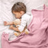 4-Layer 47"x47"(Pink) lulumoon Muslin Baby Blanket for Girls: Soft Cotton Toddler Blanket for Daycare - Reversible