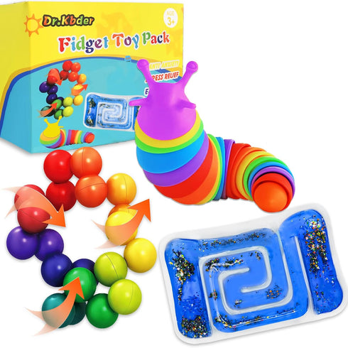 Sensory Toys for Autistic Kids, Autism Squishy Fidget Toys Slug Quiet Fidgets