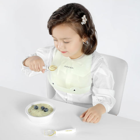 Silicone Bibs for Babies Toddlers, Adjustable Waterproof, Soft Durable Bibs, Large Pocket, baby bibs 6M+, BPA Free