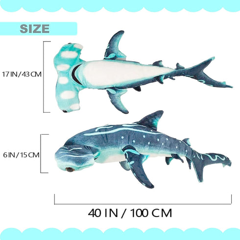 40 Inch Hammerhead Shark Stuffed Animal, Giant Plush Toy, Hammerhead Shark Plush Large