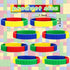 Charniol 48 Pack Color Brick Party Favors Kids Silicone Bracelet Building Block Wristbands Party Supplies for Boys