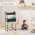 3-Tier 3+2 31" Rolling Baby Diaper Caddy Cart with Dividers & Locking Wheels, H Large Capacity Metal Frame Baby Storage