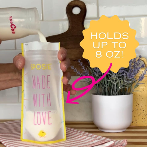Sposie 100 ct Breastmilk Storage Bag Freezer Bags with Pour Spout, BPA Free, Leak Proof for Breastmilk Storage