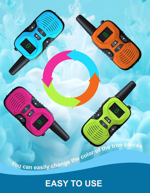 2Pcs Walkie Talkies for Kids - Outdoor Toys for Ages 3-12, Long Range Birthday Gifts for Boys and Girls, Wakie-Talkies