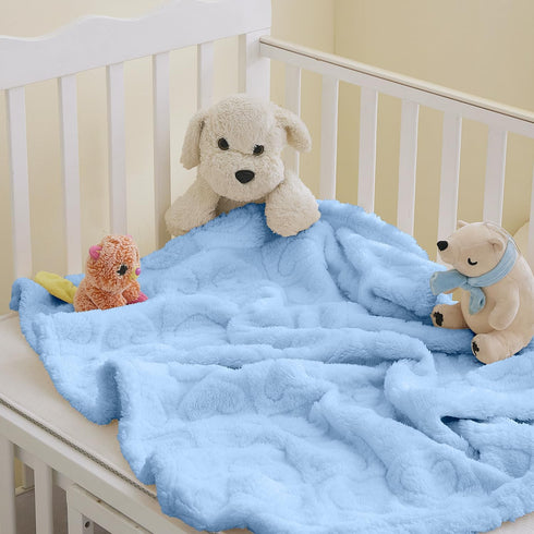 Cozy 30"x40", Soft Fleece Baby Blanket Heart Checkered Pattern Fluffy Plush Receiving Blanket for Newborn Infant