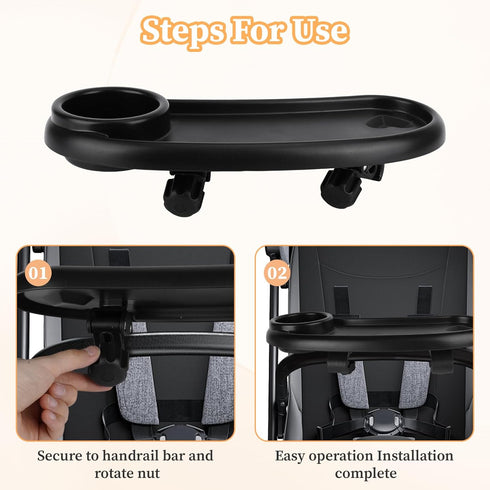 Jaarssho Universal Stroller Snack Tray Compatible with Mockingbird and Most Others Adjustable Universal Snack Tray