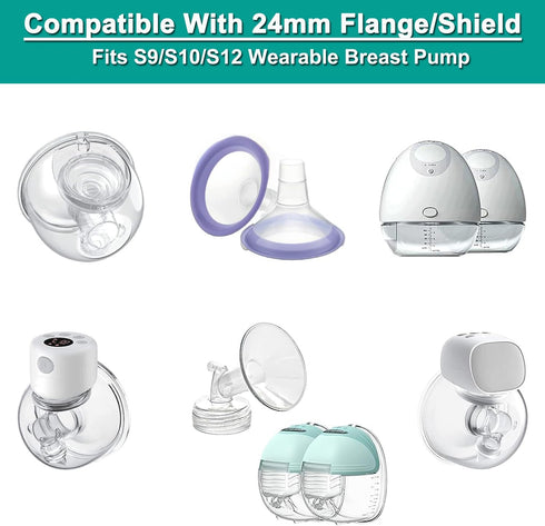 2PCS 19mm, S9/S12/S9Pro/S12Pro 24mm 19mm Flange Insert Compatible with Wearable Breast Pump Parts Replace, Pump