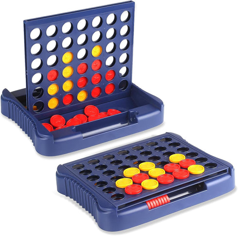 4 in a Row Connect Game - Travel Board Games for Kids Adults, 9 x 7.4 inches (Blue)