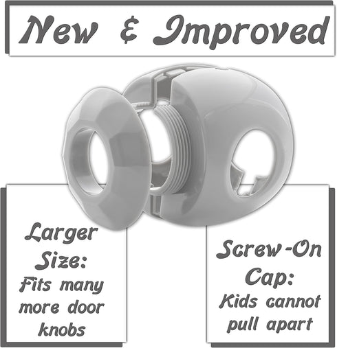New & Improved Door Knob Baby Safety Cover - 5 Pack, Child Proof Door Handle Lock by Driddle
