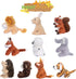 10 Pack 3.5 Inch Set 10 My OLi Plush Wild Animals Toys - Jungle Stuffed Animal Bulk Toys for Kids: Tiger Lion Elephant