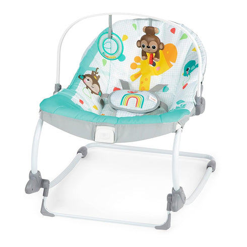 Bright Starts Wild Vibes Infant to Toddler Rocker with Vibrations, Unisex, Newborn