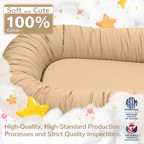 EAQ Portable Infant Lounger Nest for Newborns - Breathable & Soft Baby Cover