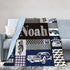 Cozy Personalized Baby Blanket for Boys, Personalized Baby Gifts, Custom Name Baby Blanket, Plush and Blanket with Navy
