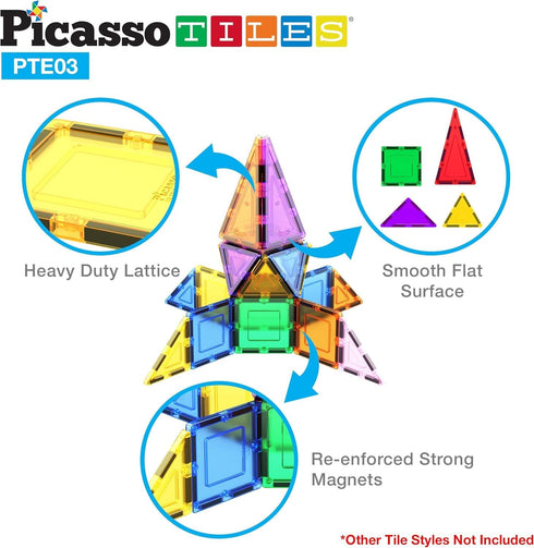 12pcs Set PTE03 PicassoTiles Magnetic Building Block Isosceles Triangle Magnet Tiles Construction Toy STEM Learning Kit