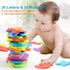 Bath Toys Organizer + 36 Soft Foam ABC 123 Letters & Numbers - Bathroom Alphabet Baby Toys with Quick Dry Storage Net