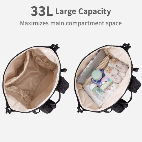 Backpack CEI-CEI Neoprene Diaper Bag with Changing Pad, Large Newborn Baby Maternity Bags Travel Tote with Insulated