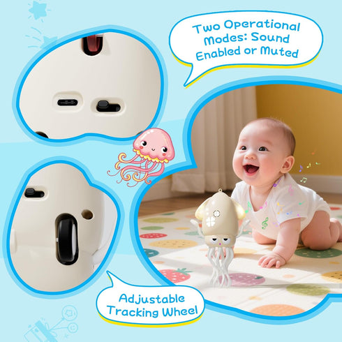 Tummy Crawling Dancing Octopus Toy for Kids Rechargeable Interactive Sensory Toy with LED Lights & Music, Fun Time Gift