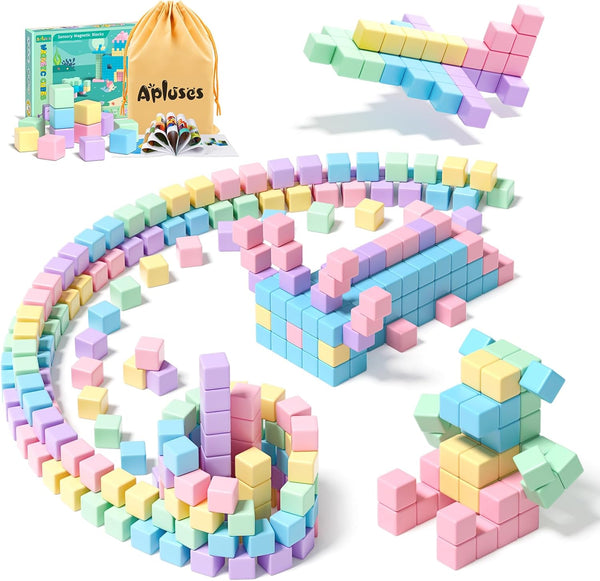 45PCS Magnetic Blocks, Toddler Girl Toys, Magnet Building Blocks, STEM Sensory Outdoor Toys for 3-5 Year Old Boys &
