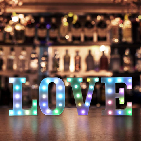 Foaky Colorful LED Letter Lights with Remote,Marquee Light Up Letters Sign for Night Light Wedding/Birthday Party