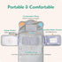 3-in-1 Anti Roll Diaper Changing Pad Mat with Swaddle Strap Portable Waterproof Foldable Travel Station Built
