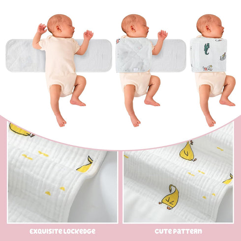Funnysoft 6 Pcs Newborn Snuggle Strap Adjustable Arms Swaddle Band Baby Belly Band Arms Safe Swaddle Sleep Wrap Blanket
