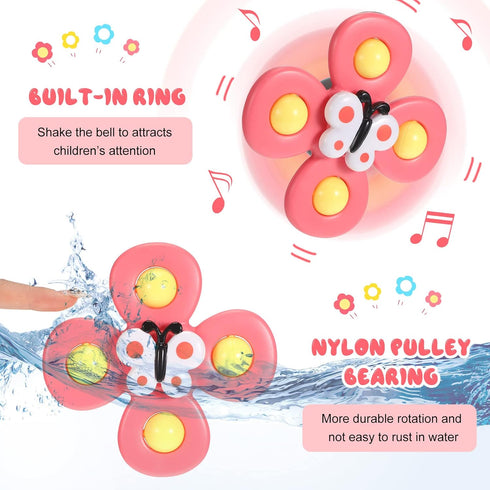 9 3 Leitee Pcs Suction Cup Toys Bath Toys Sensory Strong Suction Cup Toys Spinner Dimple Toy Birthday Gifts for Early