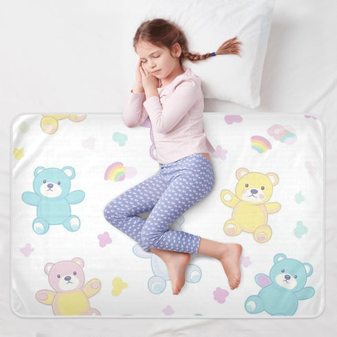 siphylline 52" 34" Cartoon Cute Colorful Teddy Bear Extra Large Resuable Potty Training Pee Pad Soft Absorbent Pads