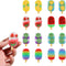 DOMG 16Pcs Ice Cream Erasers for Kids, Cute Fruit Shaped Fun Food Erasers for Classroom Rewards and Party Favors