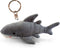 Puzzled 4-Inch Shark Plush Keychain Stuffed Animal Toy, Cute Grey Shark Charm Keyring, Soft Fur Ocean Life