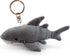 Puzzled 4-Inch Shark Plush Keychain Stuffed Animal Toy, Cute Grey Shark Charm Keyring, Soft Fur Ocean Life