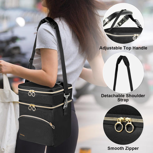 Jaffzora Momcozy M5/S12 Pack, Wearable Breast Pump Bag with Cooler Compartment Compatible with Pro, Elvie & Medela Pump