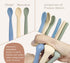 Moonkie Silicone Baby Spoons Set of 4, Two Sizes for 4+ Months, Toddler Led Weaning Spoons with Case, Bendable