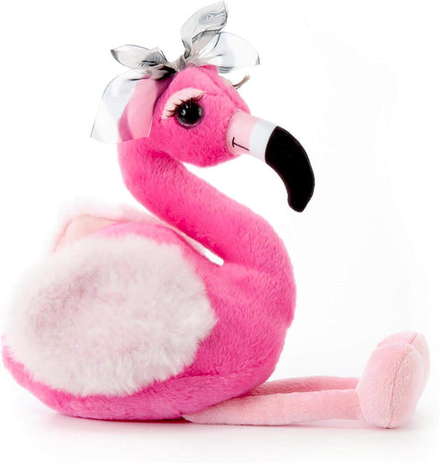 The Petting Zoo Lash'z Flamingo Stuffed Animal, 14 inches Plush Toy for Girls