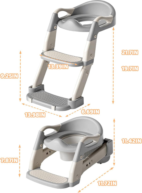 Wanchouse 3-in-1 Potty Training Seat & Training Toilet & Potty Chair, Height AdjustableToddler Toilet Seat for Kids