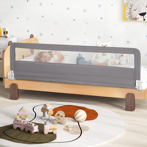 71-in Pack 1) HONEY JOY Bed Rail for Toddlers, Extra Long, Portable Safety Bed Guardrail w/Double Safety Child Lock