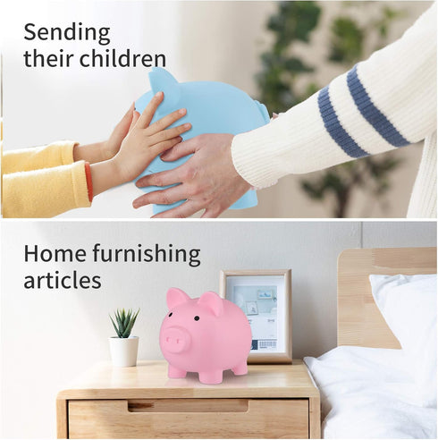 Large Cute Plastic Piggy Banks, Unbreakable Coin Bank for Girls and Boys, Fun Gifts for Birthday, Festival, Baby Shower