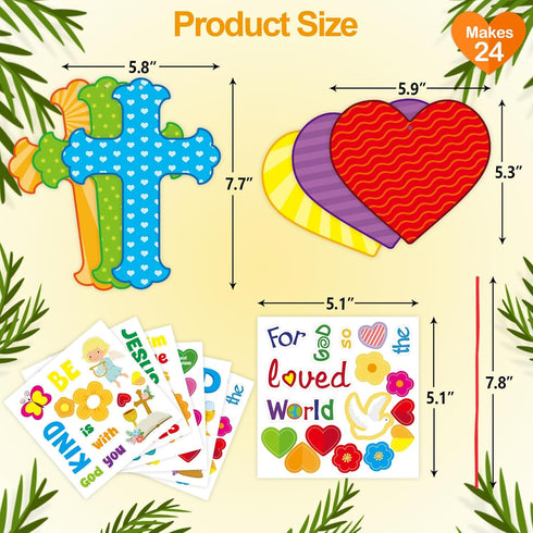 24 Sets John3:16 ceiba tree Religious Sunday School Crafts He is Risen DIY Christian Bible Jesus Scene Stickers Make