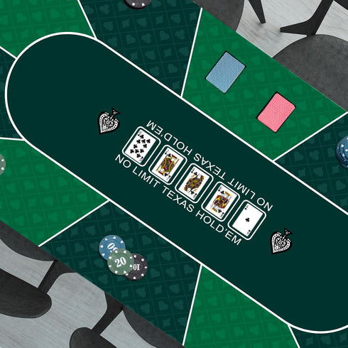 71" x 35" Poker Mat for Table - Smooth Water Repellent Surface, Nonslip Rubber Bottom, Green, Easy to Roll Up