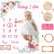 Floral Baby Milestone Blanket for Baby Girls Flannel Newborn Infant Swaddle Baby