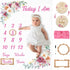 Floral Baby Milestone Blanket for Baby Girls Flannel Newborn Infant Swaddle Baby