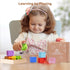 1 2 3 2-4 Set, Woodtoe Large Building Blocks for Toddlers, Montessori Toys for Year Old Boy Girl, No Choking Hazard
