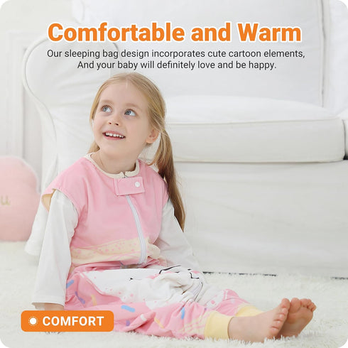 HAHASHOW Baby Sleeping Sack Sleeveless, Toddler Sleeping Bag with Legs, Swaddle Wearable Blanket