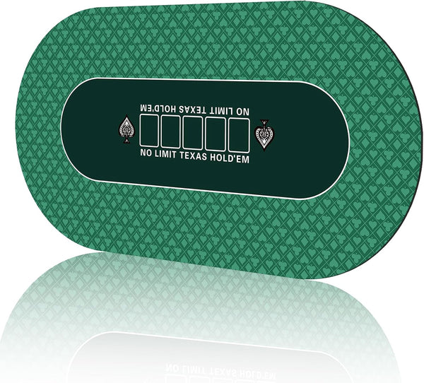 70 x 35 Inch Texas Hold'em Poker Mat - Portable Table Top with Smooth Surface and Carrying Case.
