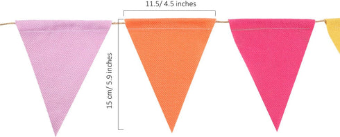 HESTYA 42 Pieces Multicolor Pennant Banner Flag - Triangle Bunting String for Birthdays, School, Carnival, Outdoor