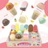 Minnot 32 Set Counter 3 4 5 6 7 8 Wooden Ice Cream Toys pcs Pretend Ice Cream Play with Scooper, Menu, Fake Money