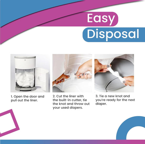 Pack 8 +1 30% of More Diaper Refill Liners Refills Compatible with DEKOR CLASSIC Diaper Pails Exclusive Extra Thickness