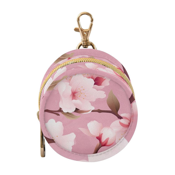 YETTASBIN Cherry Blossoms Portable Pacifier Holder Case with Metal Hook Buckle & Zipper