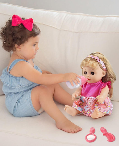 12" 3 4 5 6 12 Inch GAGAKU Baby Doll with Hair, Baby Dolls for Girls Years Old, Baby Doll for Toddlers Kids, Baby Dolls