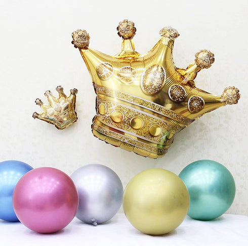 NC 6Pcs Gold Crown Foil Balloons - Birthday Party, Wedding & Bridal Shower Decorations